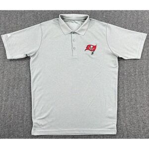 Tampa Bay‎ Buccaneers Polo Shirt Mens Medium Antigua Gray Performance Football